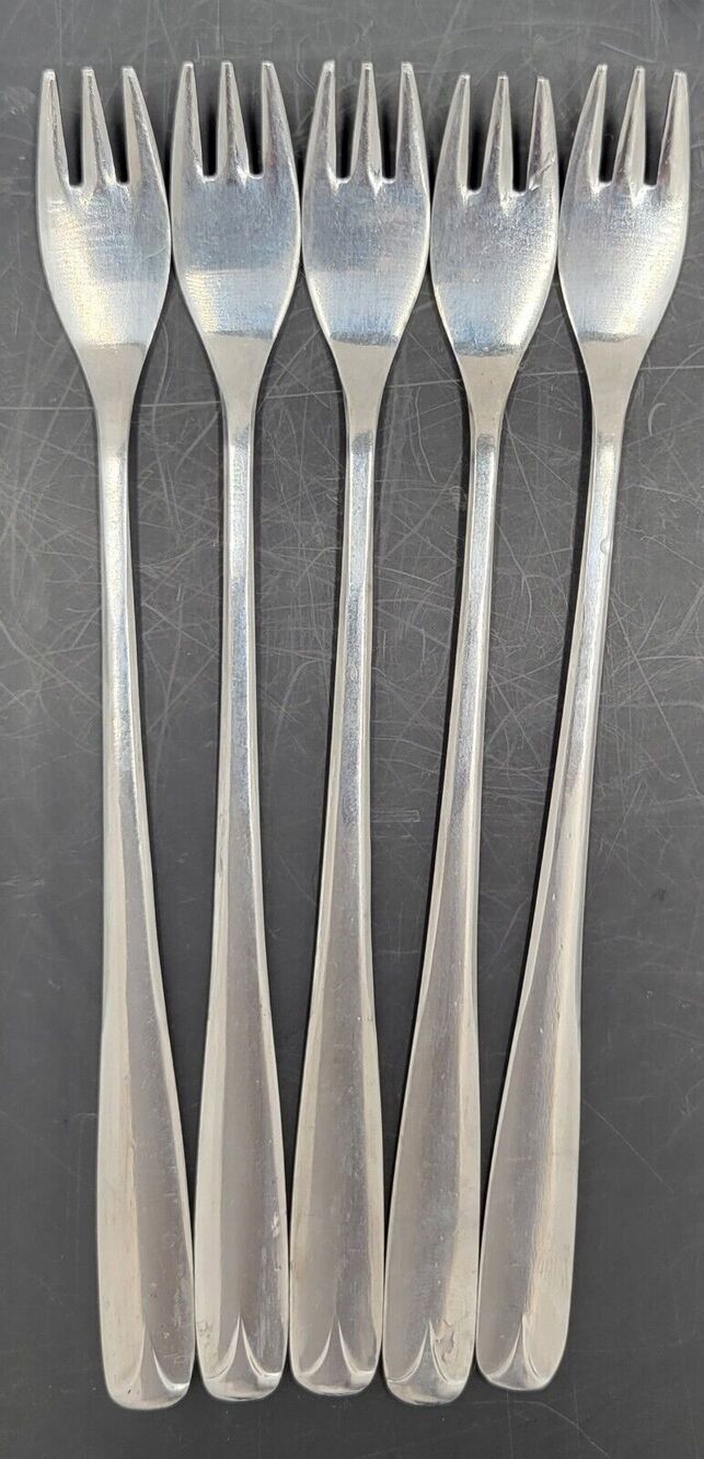 Oneida Korea Northland Stainless Post Road - Cocktail/Seafood Fork, Set of 5 Vtg